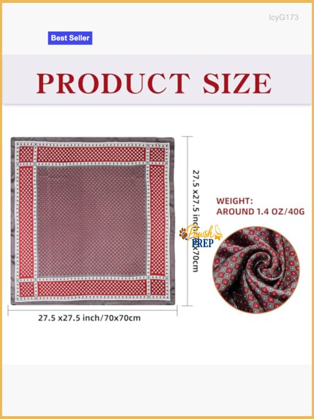 27.5" Square Silk-Like Polyester Head Scarf Bandana Scarf Unisex - Picture 2 of 7